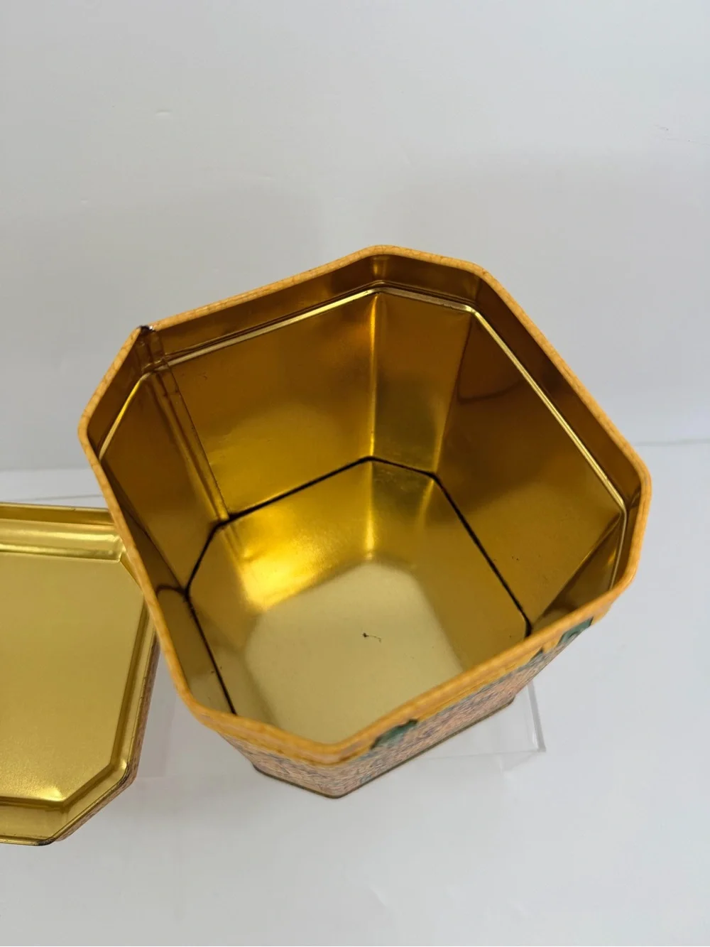 VTG Grant’s London Octagonal Coffee Tin 1950s English Litho Retro Kitchenalia